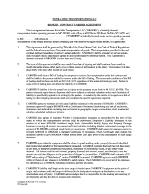 Broker Carrier Agreement
