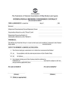 International Brokers Commission Contract
