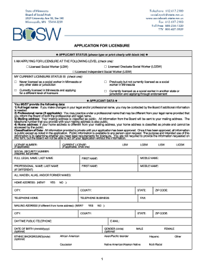 Minnesota Social Worker Licensure Application