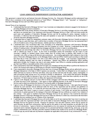 Loan Associate Independent Contractor Agreement