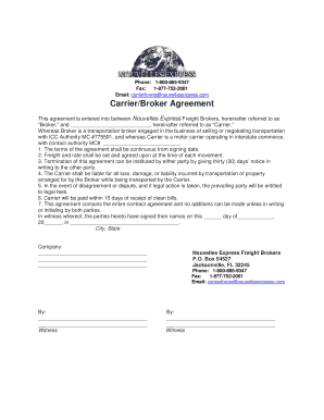 Carrier Broker Agreement