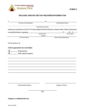 Student Records Release Form