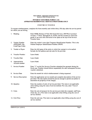 Illinois Invoice Voucher Form C-13
