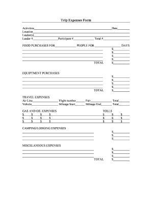 Trip Expenses Form