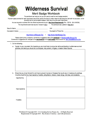 Wilderness Survival Merit Badge Workbook