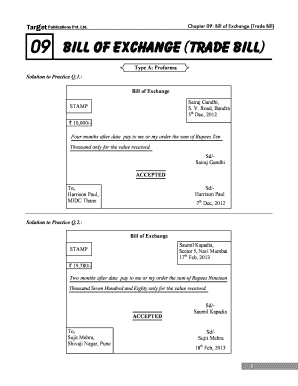 Bill of Exchange Template