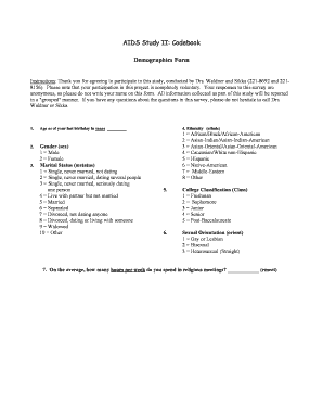 AIDS Study II Demographics and Attitudes Survey