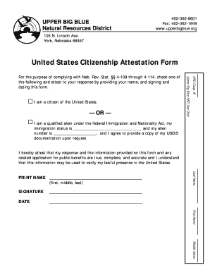 United States Citizenship Attestation Form