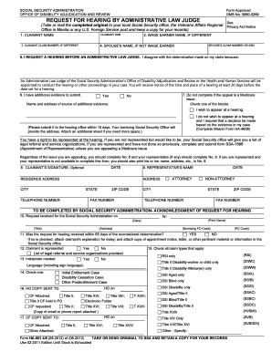 Request for Hearing by Administrative Law Judge