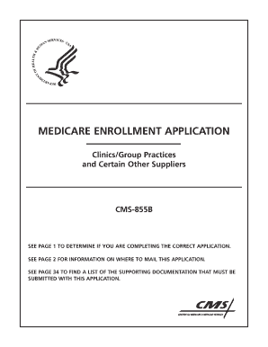 Medicare Enrollment Application CMS-855B