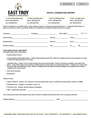 Dental Examination Report