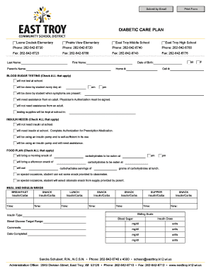 Diabetic Care Plan