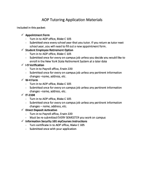 SUNY Geneseo Student Assistant Appointment Form