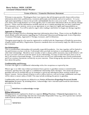 Counselor Disclosure Statement