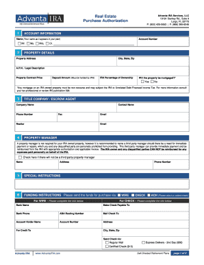 Real Estate Purchase Authorization Form
