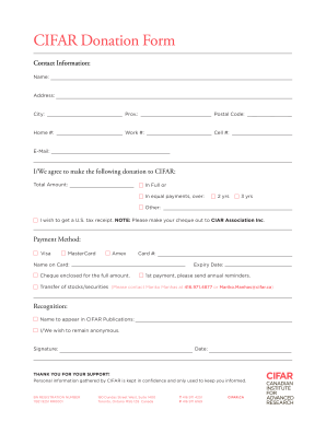 CIFAR Donation Form