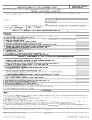 Contractor's Request for Progress Payment