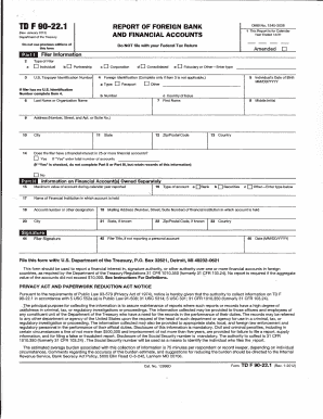 TD F 90-22.1 Report of Foreign Bank