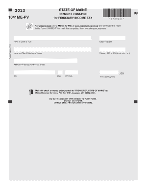 Maine Fiduciary Income Tax Payment Voucher