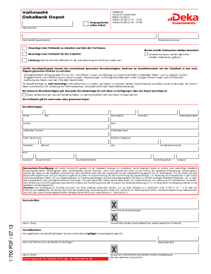 Vollmacht DekaBank
