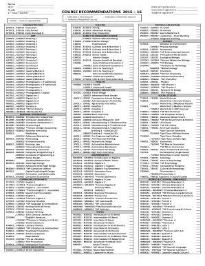 Course Recommendation Form
