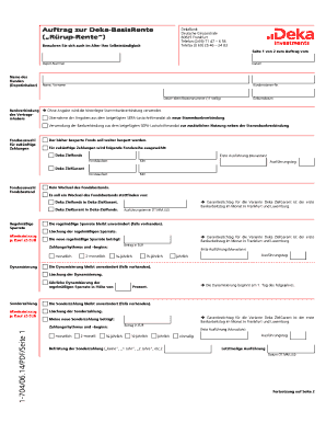 Auftrag zur Deka-BasisRente