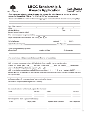LBCC Scholarship & Awards Application