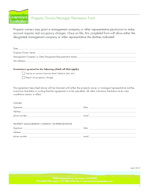 Property Owner Permission Form