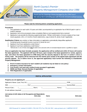 California Rental Application Form