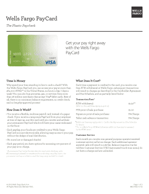 Wells Fargo PayCard Sign-Up Form