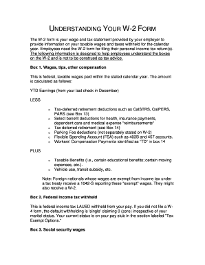W-2 Form Explanation