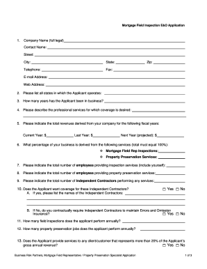 Mortgage Field Representative Property Preservation Application