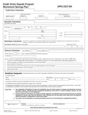 Retirement Savings Plan Application