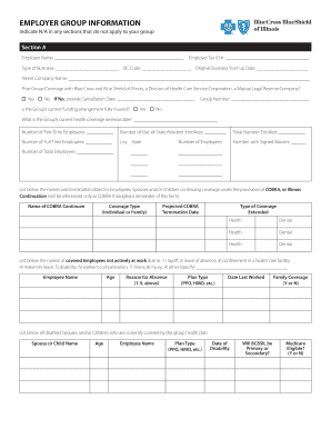 Blue Cross and Blue Shield of Illinois Employer Group Application