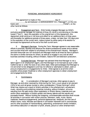 Personal Management Agreement
