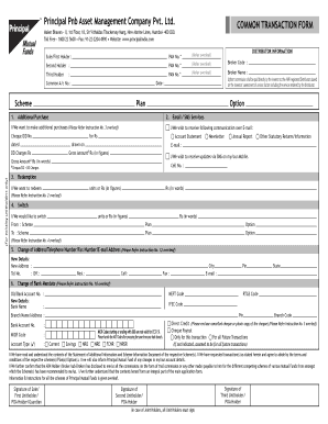 Principal Mutual Fund Common Transaction Form