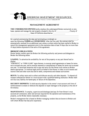 California Property Management Agreement