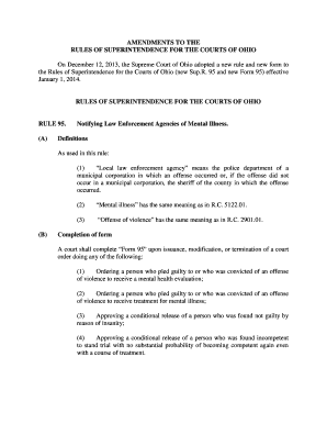 Ohio NCIC Mental Health Notice Form 95
