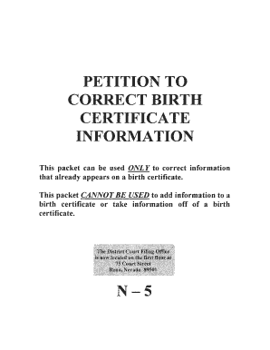 Birth Certificate Correction Petition