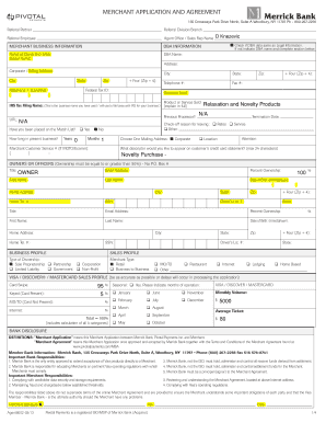 Merchant Application and Agreement