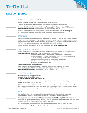 Adult Nurse Practitioner Certification Application Form