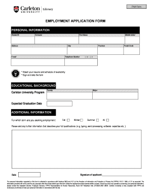 Employment Application Form