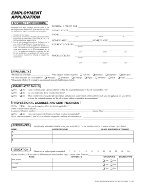 Employment Application Form