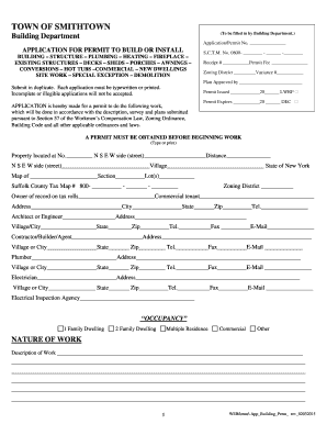 New York Building Permit Application