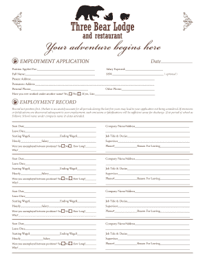 Employment Application Form