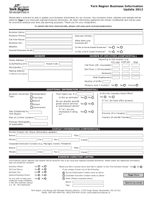 York Region Business Information Update Form