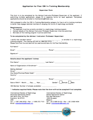 ISN In-Training Membership Application