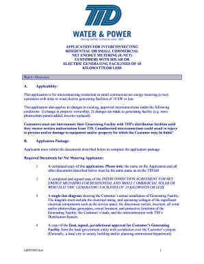 Net Energy Metering Application