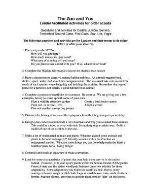 Scout Zoo Activity Guide