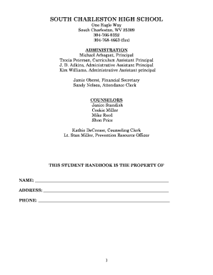 South Charleston High School Student Handbook